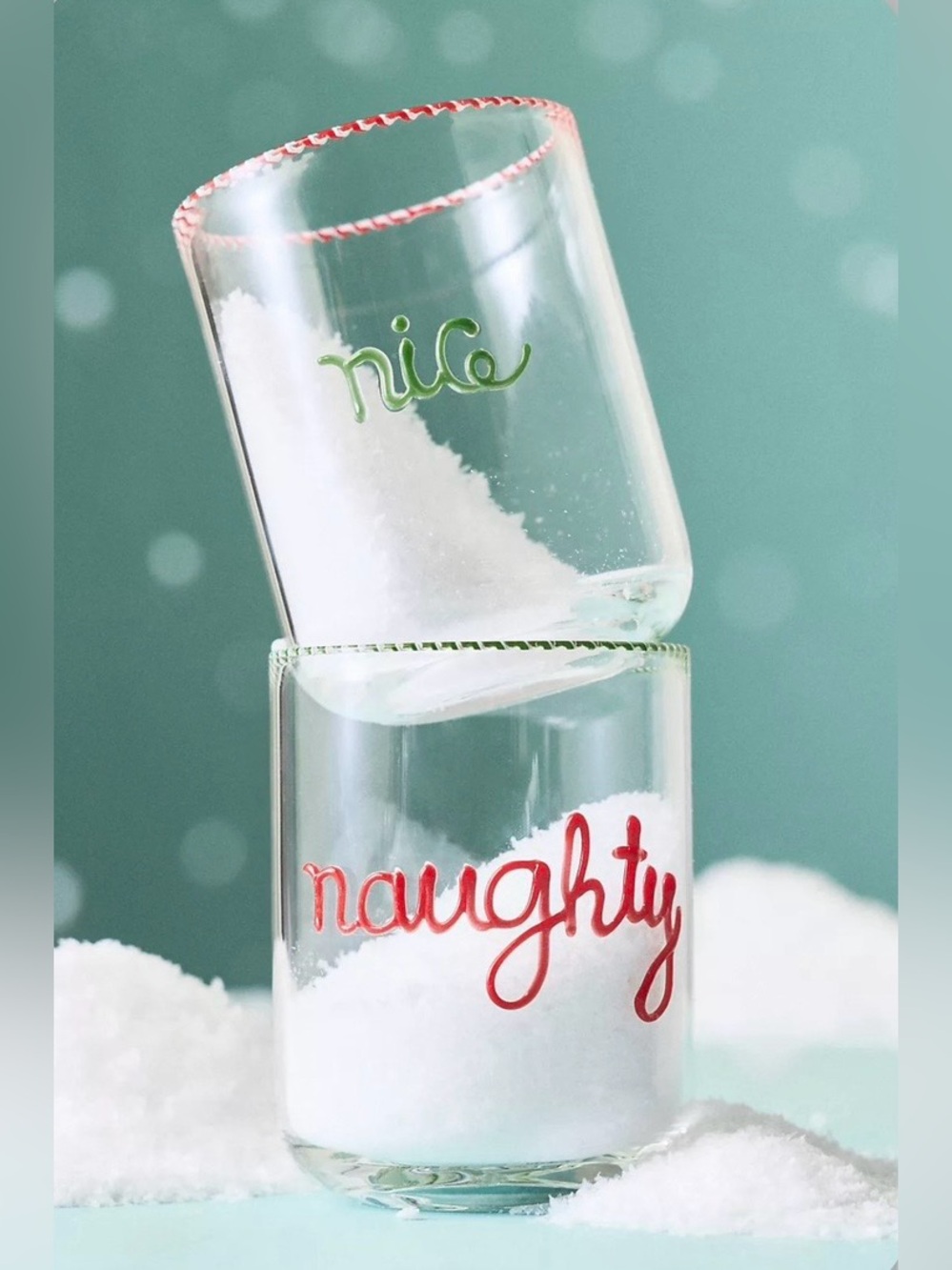 ▪️NIB Anthropologie The Love Notes Naughty/Nice Juice Glass-Set of Two